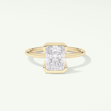 2.0 CT Radiant Cut Half Bezel Moissanite Engagement Ring 1