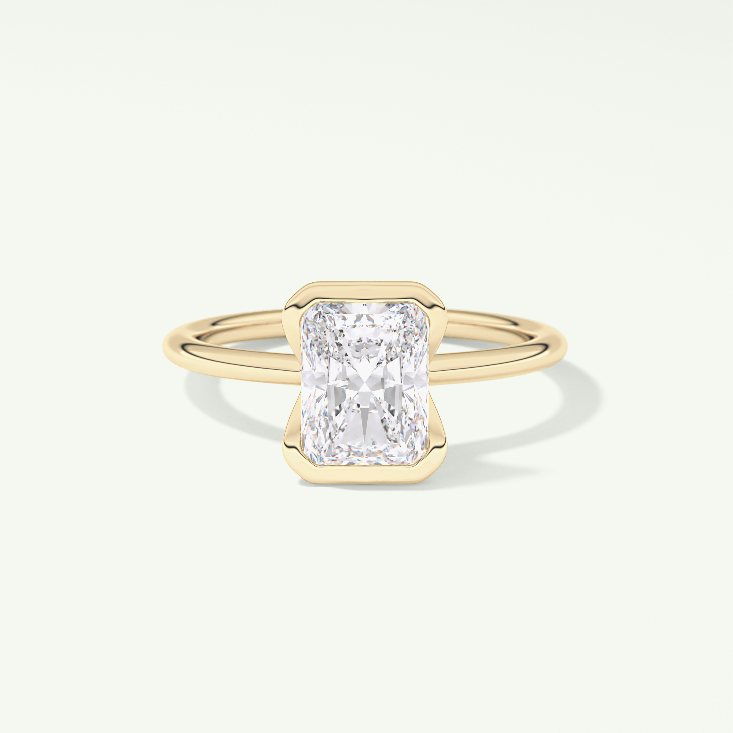 2.0 CT Radiant Cut Half Bezel Moissanite Engagement Ring 1