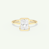 2.0 CT Radiant Cut Half Bezel Moissanite Engagement Ring