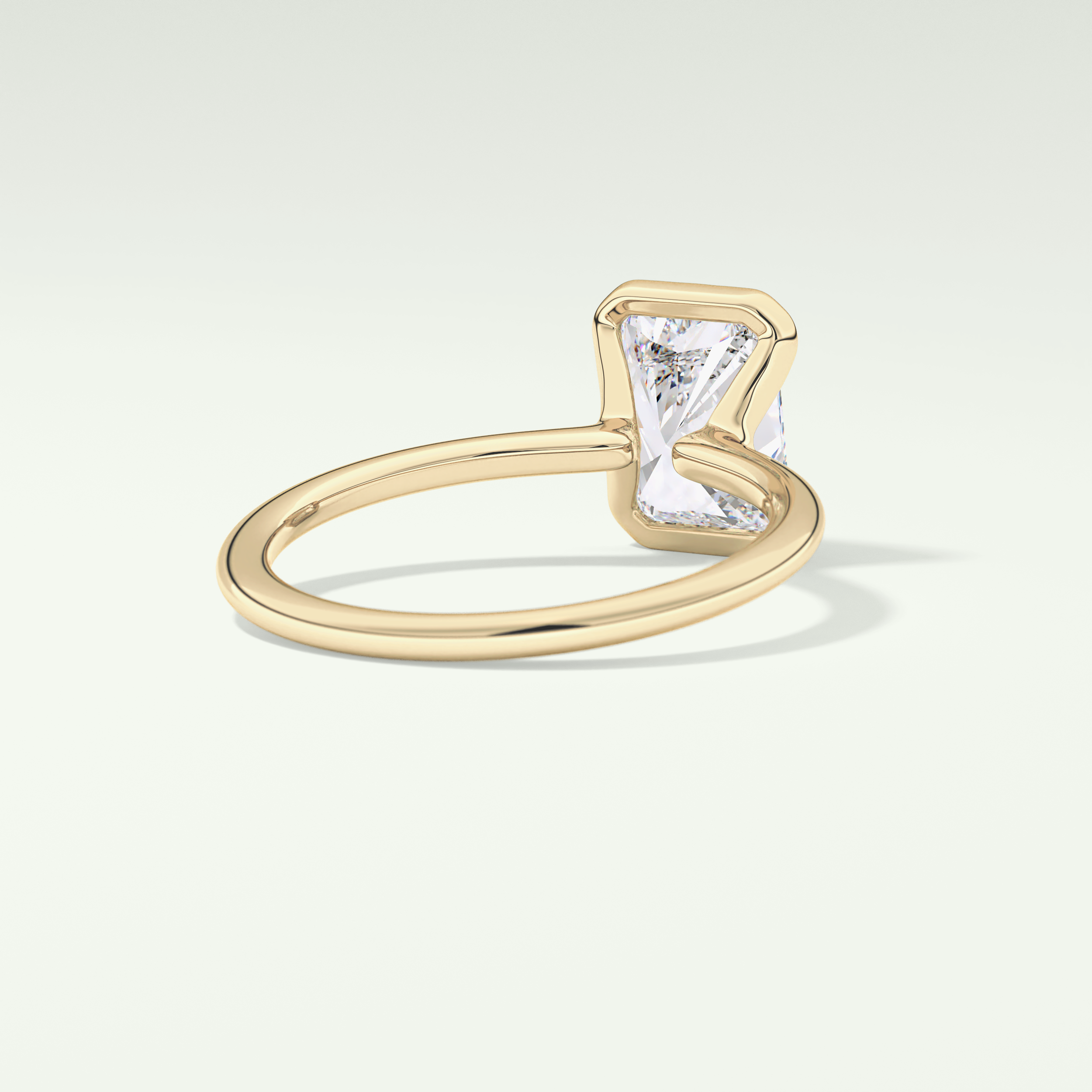 2.0 CT Radiant Cut Half Bezel Moissanite Engagement Ring 2