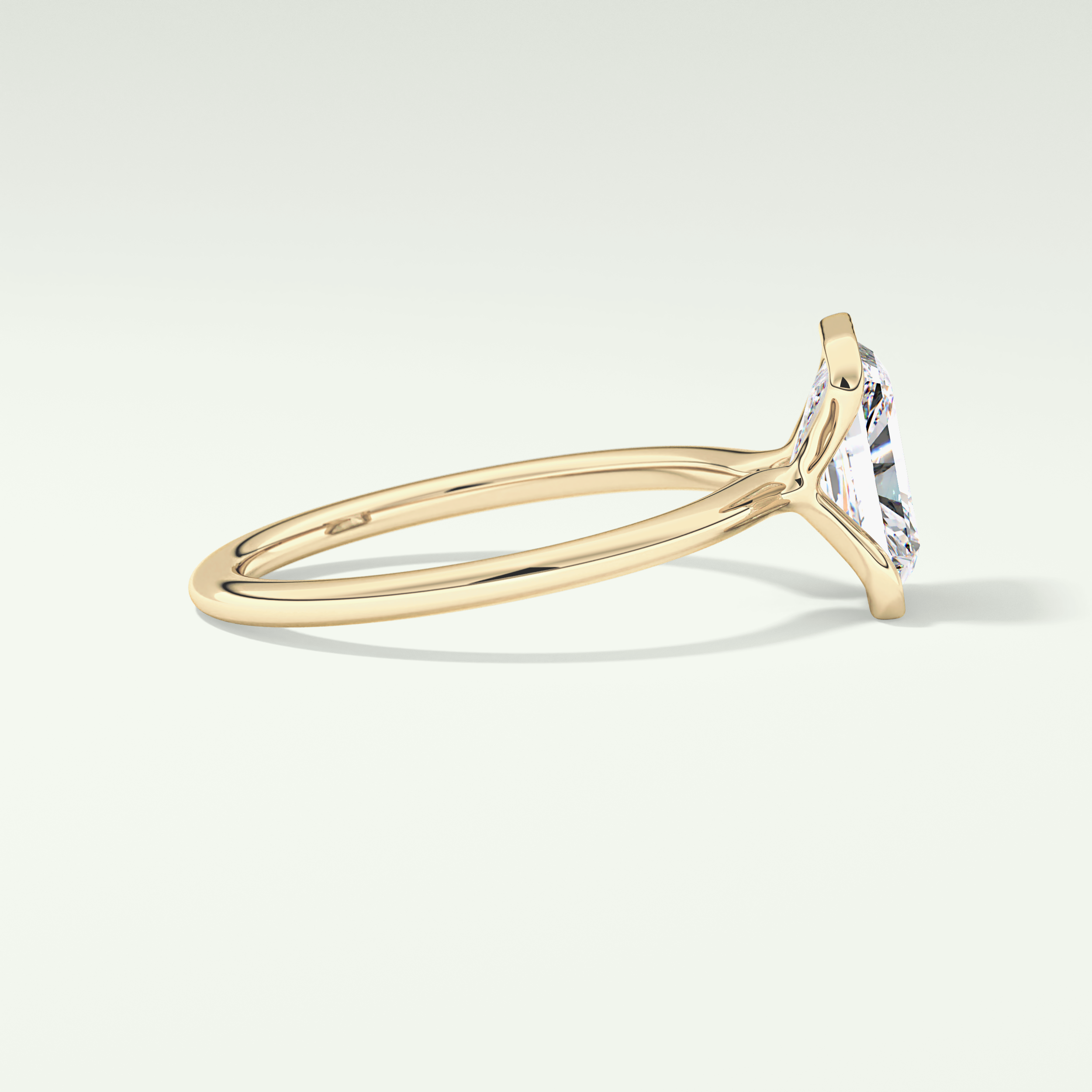 2.0 CT Radiant Cut Half Bezel Moissanite Engagement Ring 3