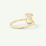 2.0 CT Radiant Cut Half Bezel Moissanite Engagement Ring