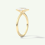 2.0 CT Radiant Cut Half Bezel Moissanite Engagement Ring