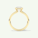 2.0 CT Radiant Cut Half Bezel Moissanite Engagement Ring