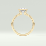 2.0 CT Radiant Cut Half Bezel Moissanite Engagement Ring 6
