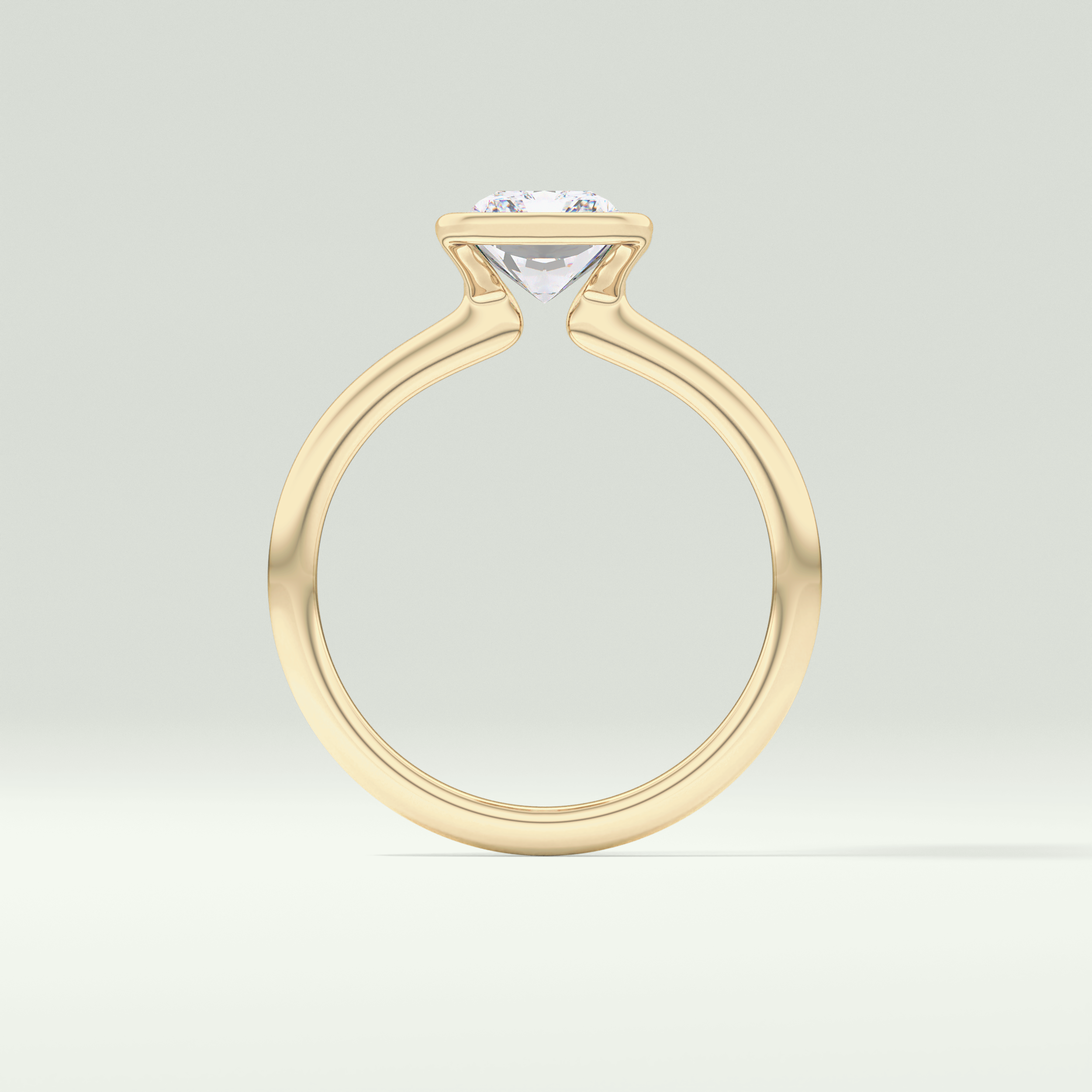2.0 CT Radiant Cut Half Bezel Moissanite Engagement Ring 6