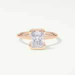 2.0 CT Radiant Cut Half Bezel Moissanite Engagement Ring 7