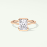 2.0 CT Radiant Cut Half Bezel Moissanite Engagement Ring 7
