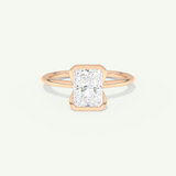 2.0 CT Radiant Cut Half Bezel Moissanite Engagement Ring
