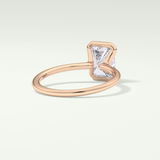 2.0 CT Radiant Cut Half Bezel Moissanite Engagement Ring 8