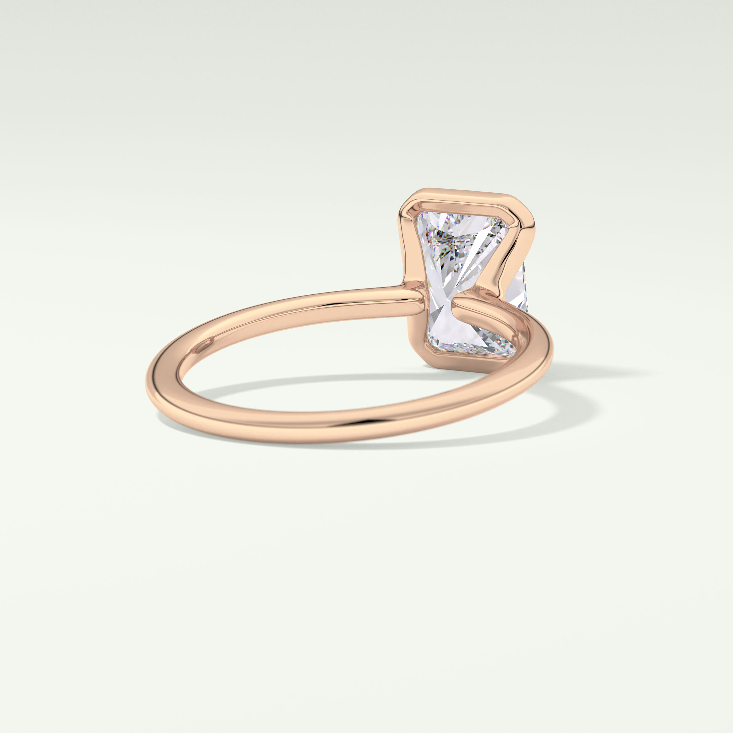 2.0 CT Radiant Cut Half Bezel Moissanite Engagement Ring 8