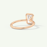 2.0 CT Radiant Cut Half Bezel Moissanite Engagement Ring