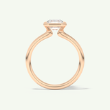 2.0 CT Radiant Cut Half Bezel Moissanite Engagement Ring