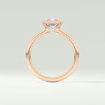 2.0 CT Radiant Cut Half Bezel Moissanite Engagement Ring 12