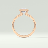 2.0 CT Radiant Cut Half Bezel Moissanite Engagement Ring 12