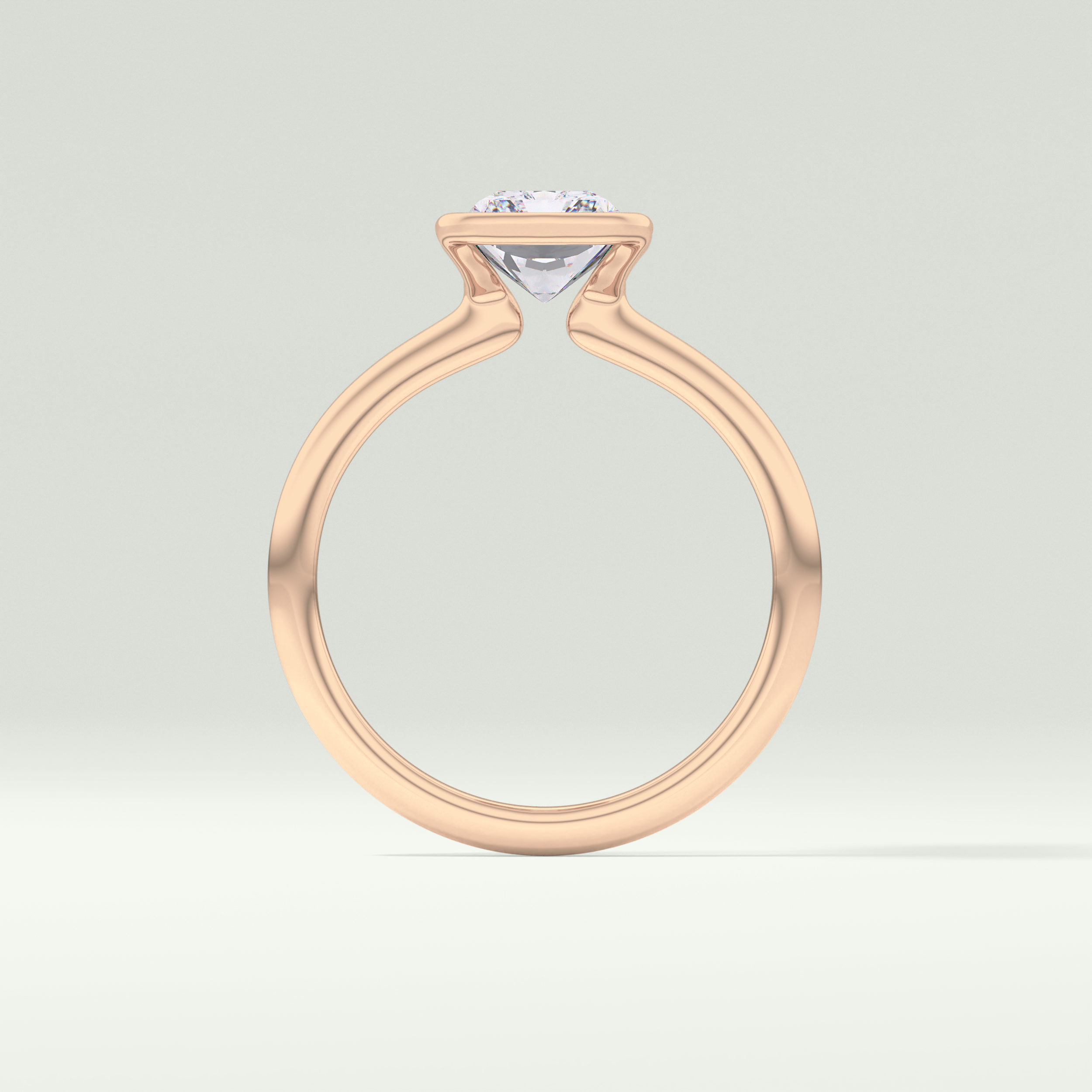 2.0 CT Radiant Cut Half Bezel Moissanite Engagement Ring 12