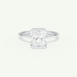 2.0 CT Radiant Cut Half Bezel Moissanite Engagement Ring