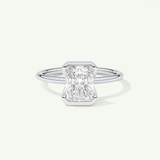2.0 CT Radiant Cut Half Bezel Moissanite Engagement Ring 13