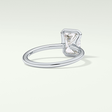 2.0 CT Radiant Cut Half Bezel Moissanite Engagement Ring 14
