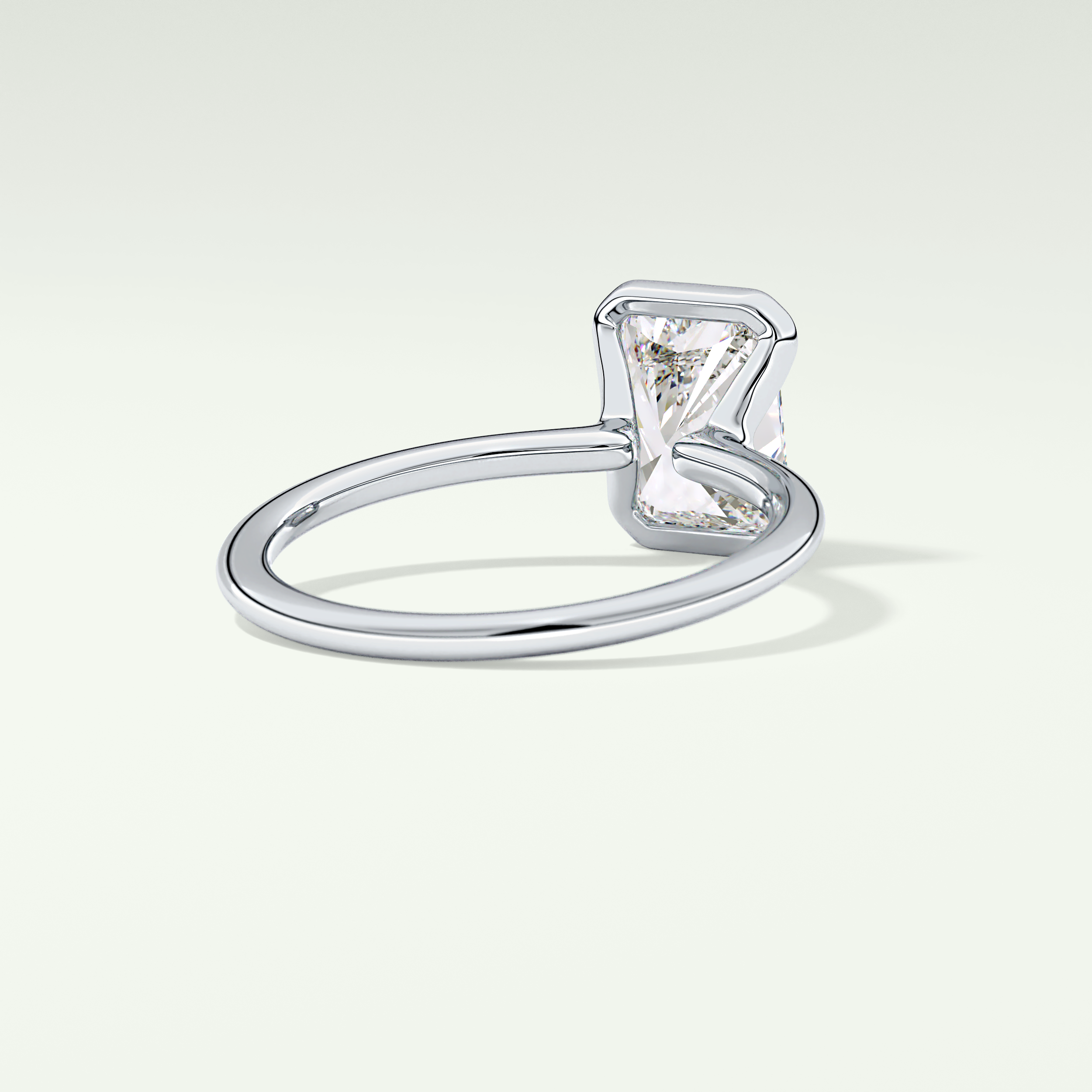 2.0 CT Radiant Cut Half Bezel Moissanite Engagement Ring 14