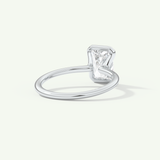2.0 CT Radiant Cut Half Bezel Moissanite Engagement Ring