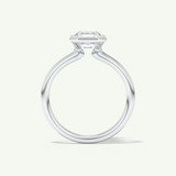 2.0 CT Radiant Cut Half Bezel Moissanite Engagement Ring