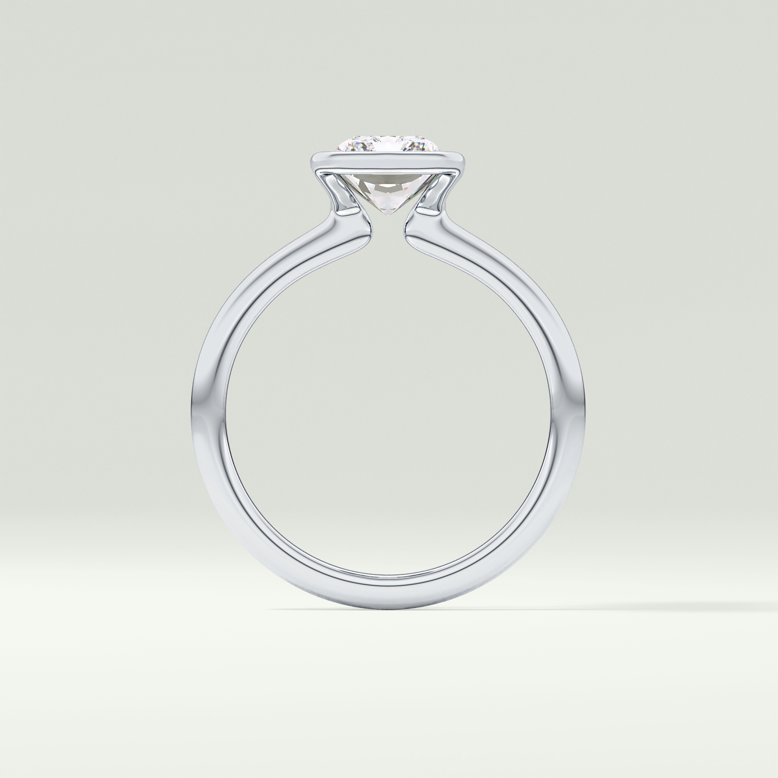 2.0 CT Radiant Cut Half Bezel Moissanite Engagement Ring 18