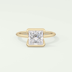 2.0 CT Princess Cut Half Bezel Lab-Grown Diamond Engagement Ring 1