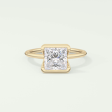 2.0 CT Princess Cut Half Bezel Lab-Grown Diamond Engagement Ring 1