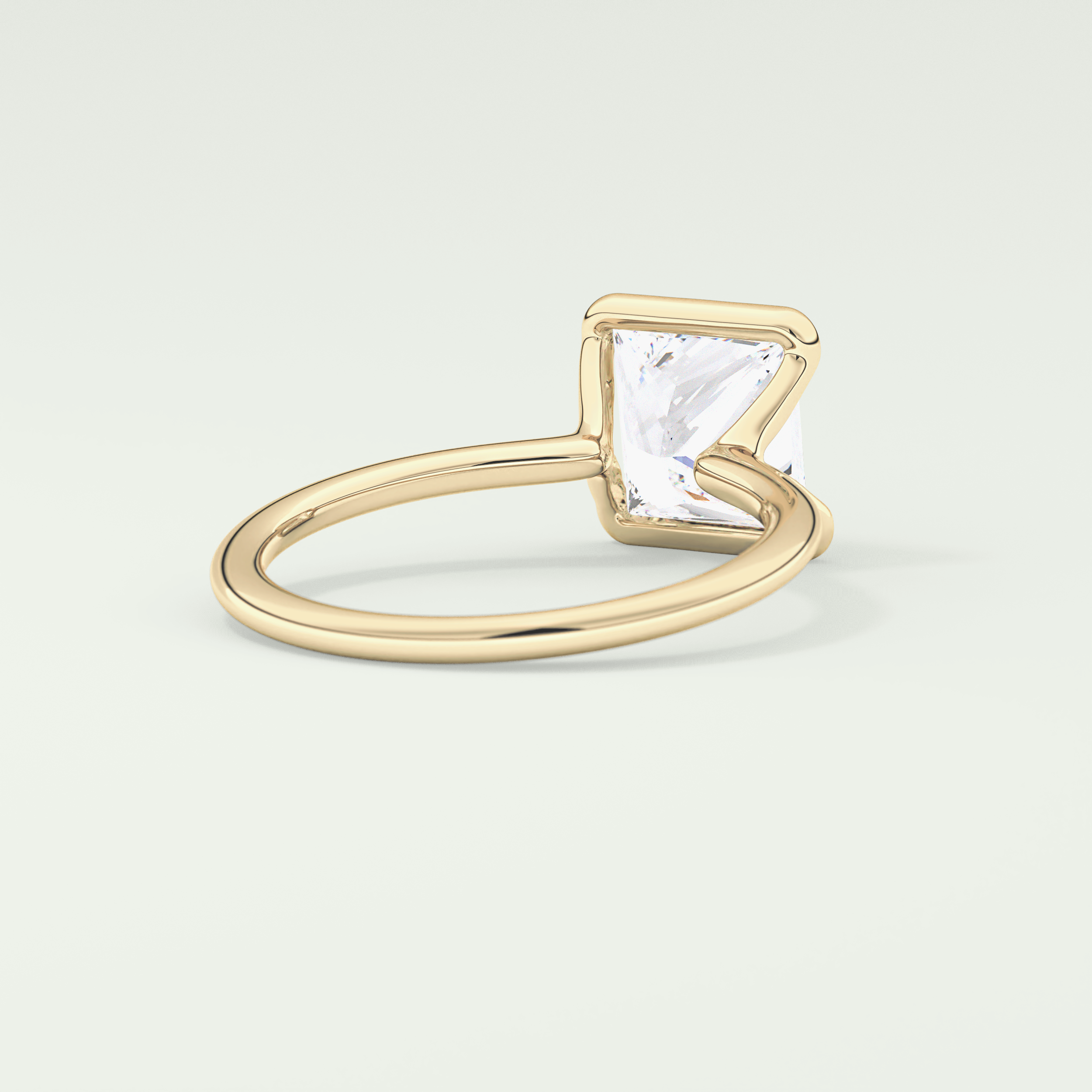 2.0 CT Princess Cut Half Bezel Lab-Grown Diamond Engagement Ring 2