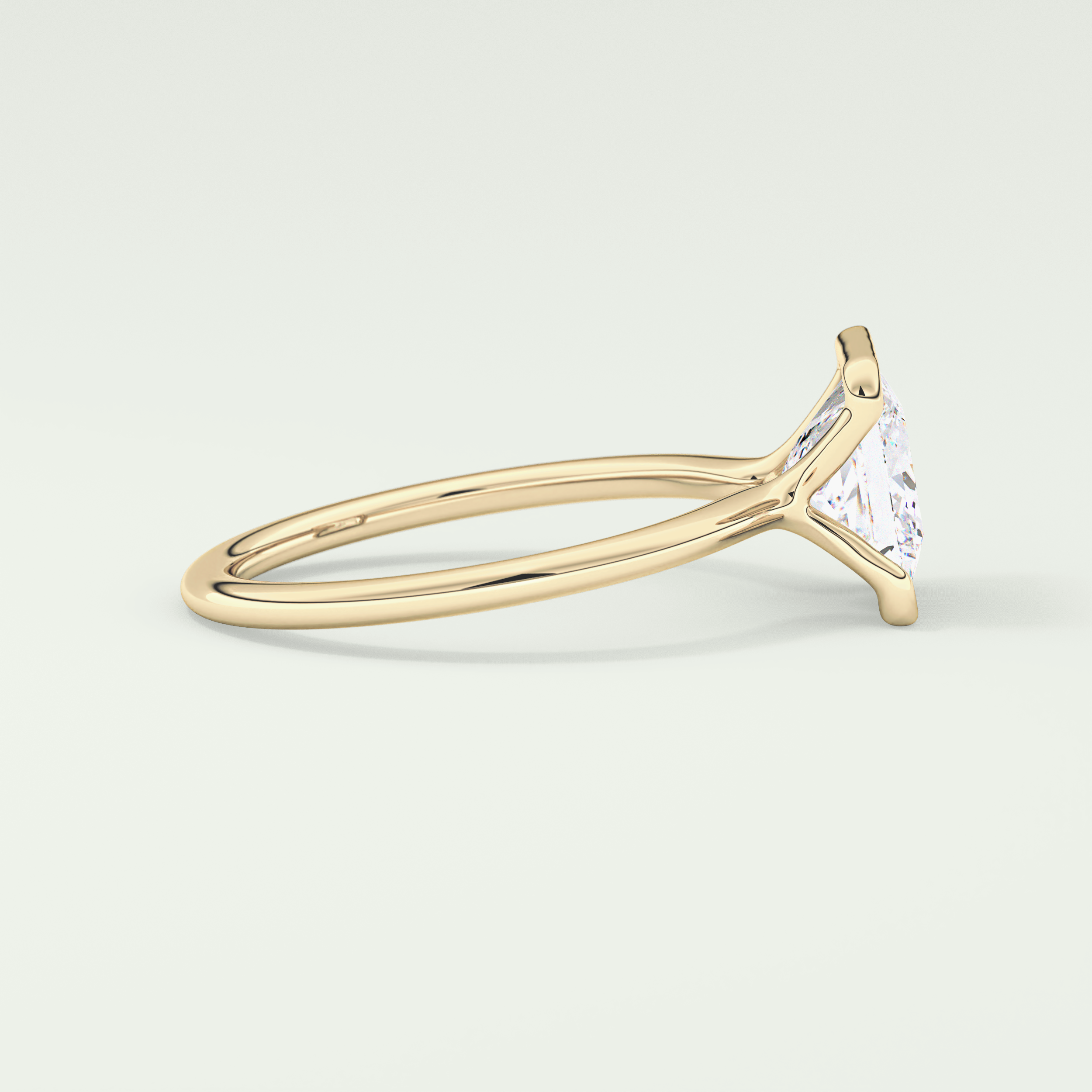 2.0 CT Princess Cut Half Bezel Lab-Grown Diamond Engagement Ring 3