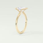 2.0 CT Princess Cut Half Bezel Lab-Grown Diamond Engagement Ring 5