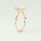 2.0 CT Princess Cut Half Bezel Lab-Grown Diamond Engagement Ring 5