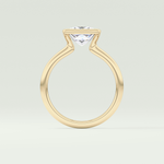 2.0 CT Princess Cut Half Bezel Lab-Grown Diamond Engagement Ring 6