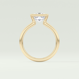 2.0 CT Princess Cut Half Bezel Lab-Grown Diamond Engagement Ring 6