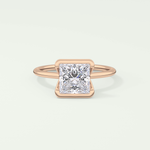 2.0 CT Princess Cut Half Bezel Lab-Grown Diamond Engagement Ring 7