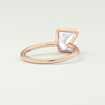 2.0 CT Princess Cut Half Bezel Lab-Grown Diamond Engagement Ring 8