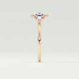 2.0 CT Princess Cut Half Bezel Lab-Grown Diamond Engagement Ring 10