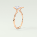 2.0 CT Princess Cut Half Bezel Lab-Grown Diamond Engagement Ring 11