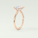 2.0 CT Princess Cut Half Bezel Lab-Grown Diamond Engagement Ring 11