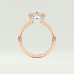 2.0 CT Princess Cut Half Bezel Lab-Grown Diamond Engagement Ring 12