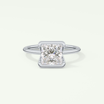 2.0 CT Princess Cut Half Bezel Lab-Grown Diamond Engagement Ring 13