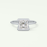 2.0 CT Princess Cut Half Bezel Lab-Grown Diamond Engagement Ring 13