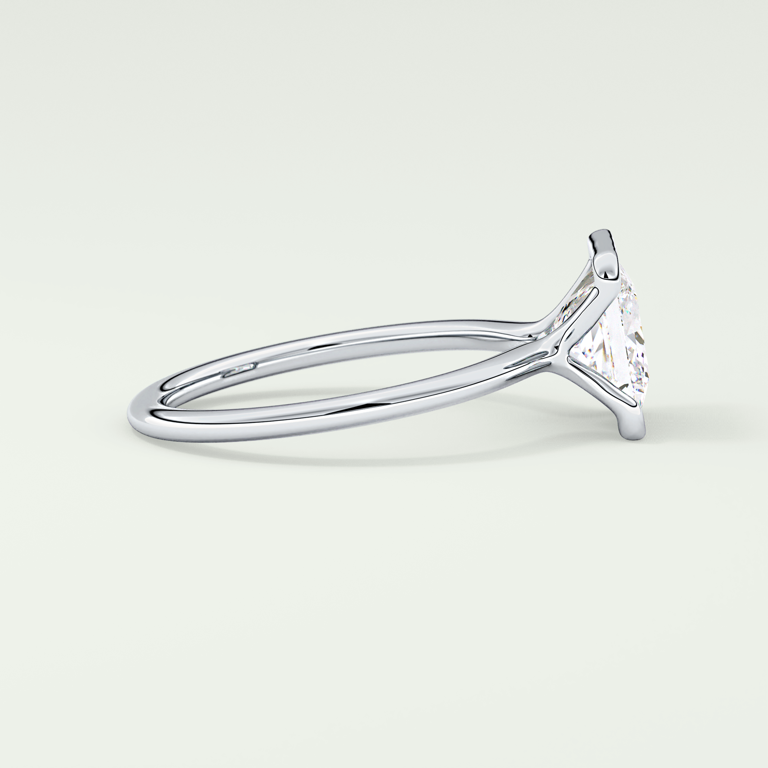 2.0 CT Princess Cut Half Bezel Lab-Grown Diamond Engagement Ring 15