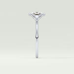 2.0 CT Princess Cut Half Bezel Lab-Grown Diamond Engagement Ring 16