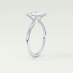 2.0 CT Princess Cut Half Bezel Lab-Grown Diamond Engagement Ring 17