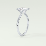 2.0 CT Princess Cut Half Bezel Lab-Grown Diamond Engagement Ring 17
