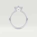 2.0 CT Princess Cut Half Bezel Lab-Grown Diamond Engagement Ring 18
