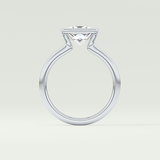 2.0 CT Princess Cut Half Bezel Lab-Grown Diamond Engagement Ring 18