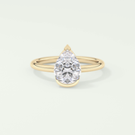 2.0 CT Pear Cut Half Bezel Lab-Grown Diamond Engagement Ring 1